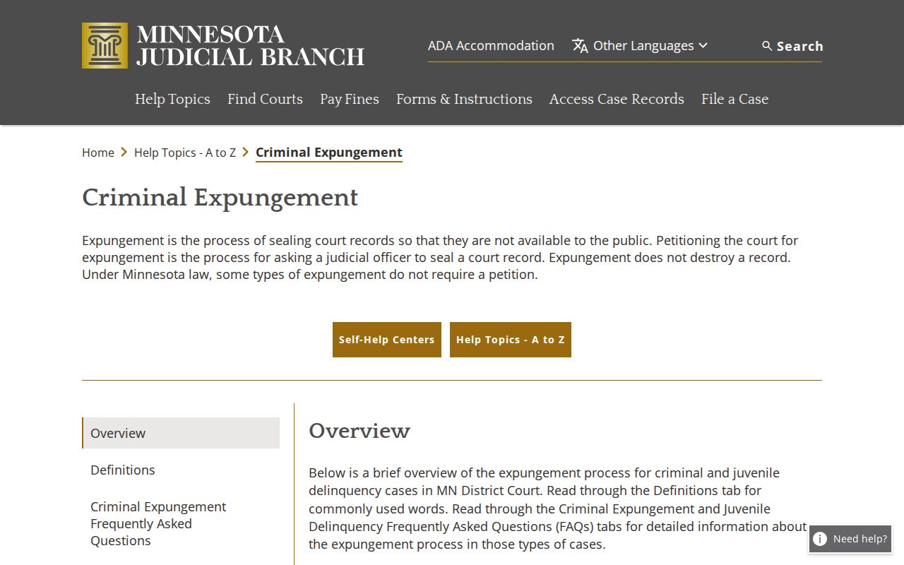Minnesota expungement information relevant to Clearwater County released-inmate mugshots